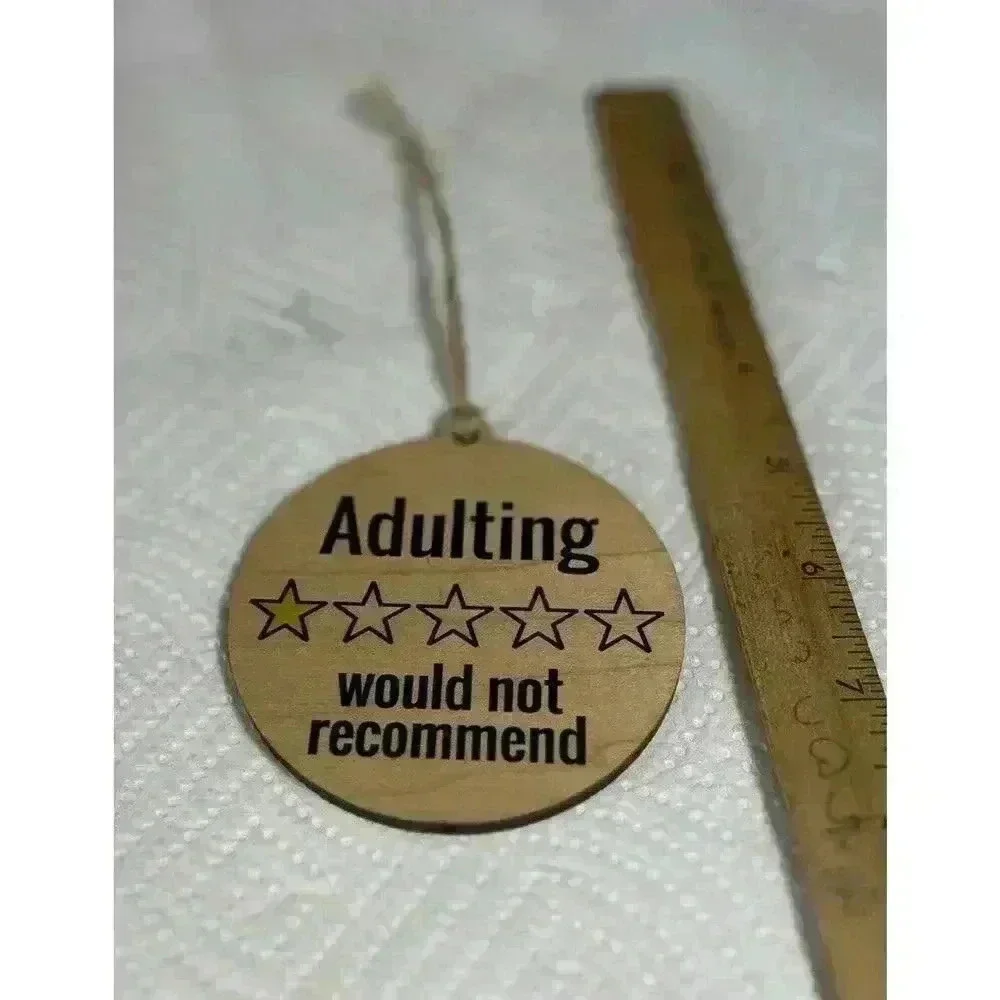 Funny Adulting One Star Would Not Recommend Christmas Tree Ornament